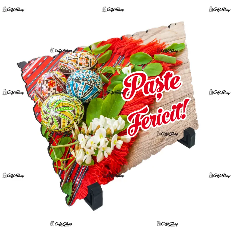 Paste fericit, placheta cu mesaj, model b